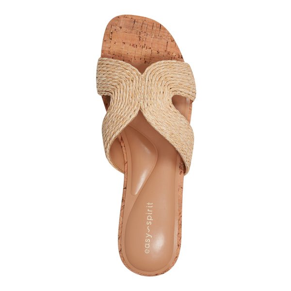 Easy Spirit Christy Slide Sandals Natural Raffia