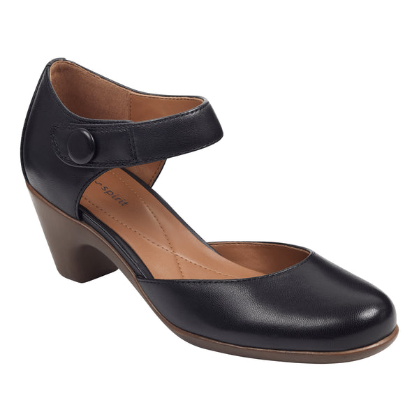easy spirit Clarice Mary Jane Heels Black Leather