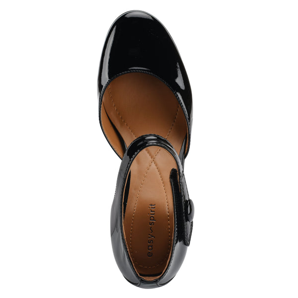 Easy Spirit Clarice Mary Jane Heels Black Patent