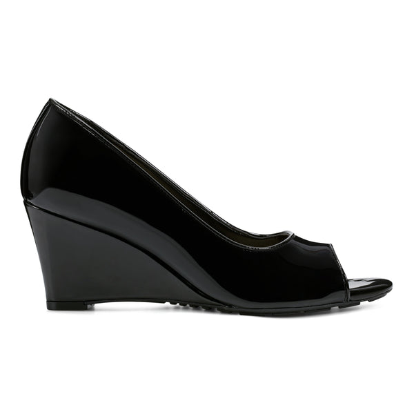 Easy Spirit Coleen Peep Toe Wedges Black