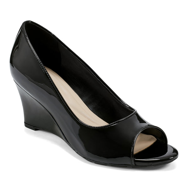 easy spirit Coleen Peep Toe Wedges Black