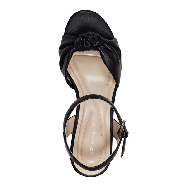 Easy Spirit Danica Heeled Sandals Black Leather