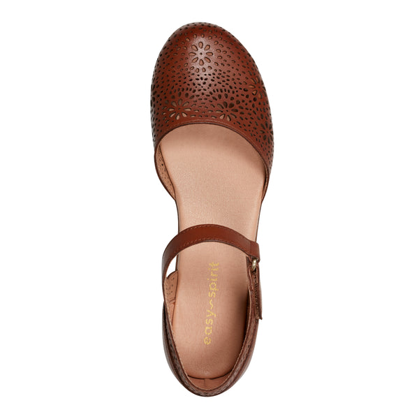 Easy Spirit Denita Mary Jane Heels Brown Leather