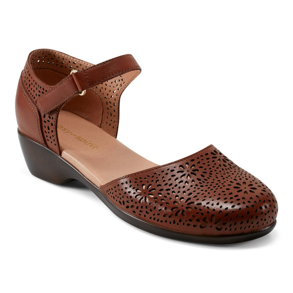 easy spirit Denita Mary Jane Heels Brown Leather