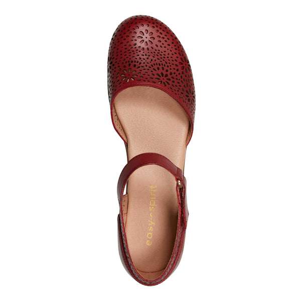 Easy Spirit Denita Mary Jane Heels Red Leather