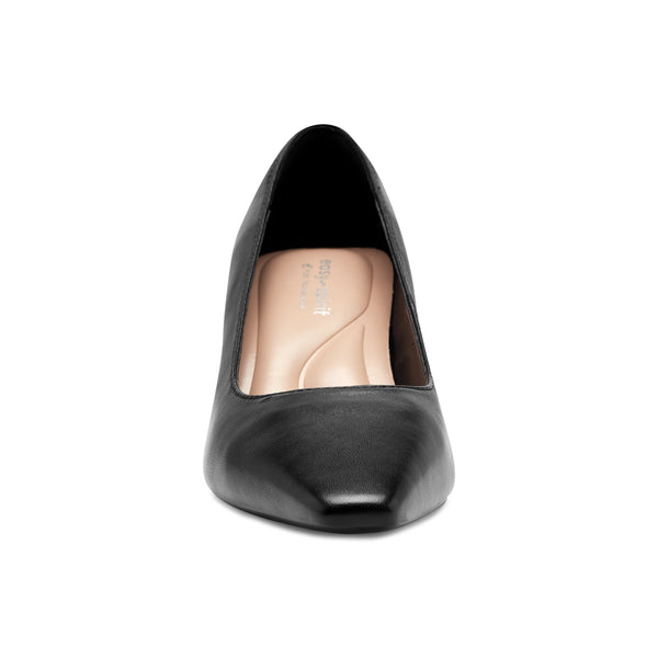 Easy Spirit Dorian Block Heel Pumps Black Leather