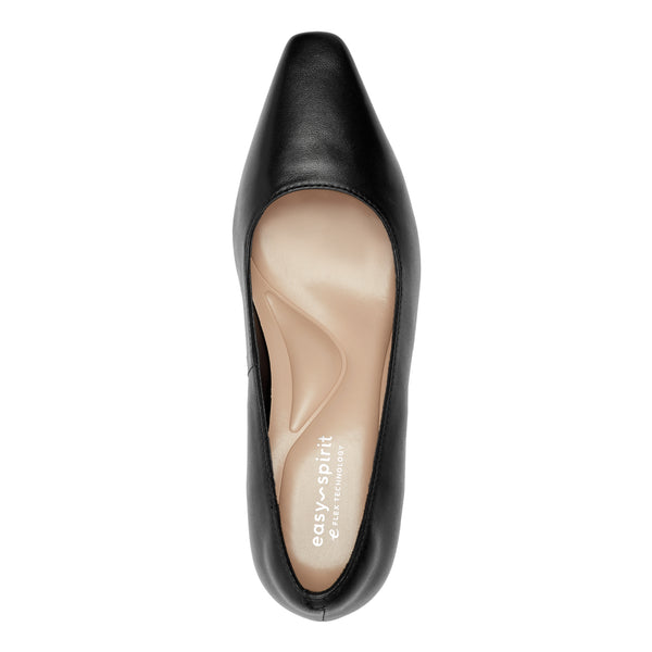 Easy Spirit Dorian Block Heel Pumps Black Leather
