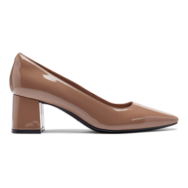 Easy Spirit Dorian Block Heel Pumps Natural Patent