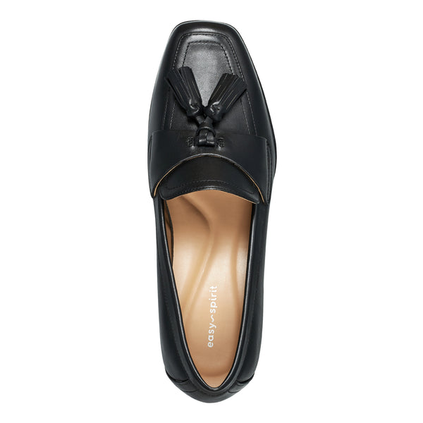 Easy Spirit Drew Dress Loafers Black Leather
