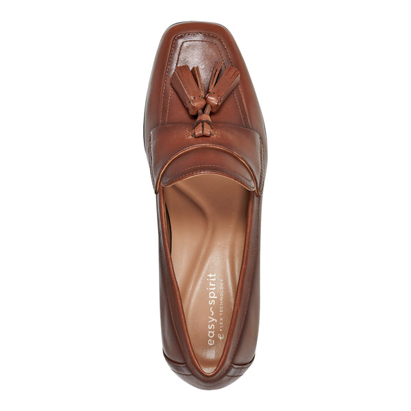 Easy Spirit Drew Dress Loafers Brown Leather
