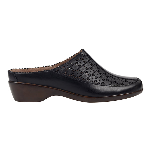 Easy Spirit Dusk Mule Clogs Black Leather
