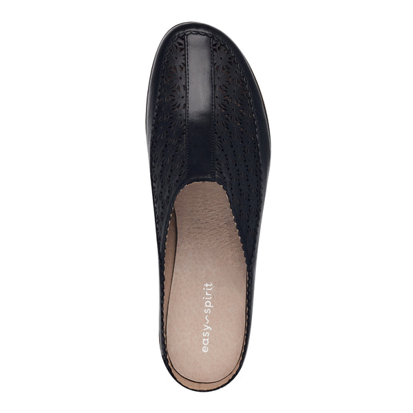 Easy Spirit Dusk Mule Clogs Black Leather