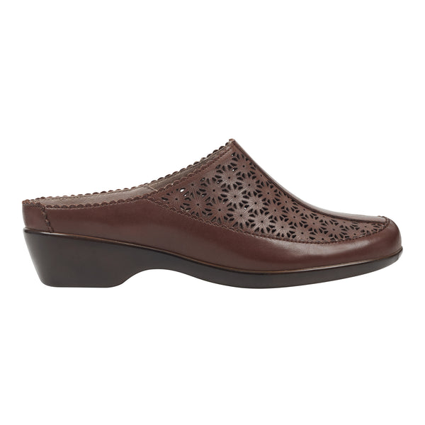 Easy Spirit Dusk Mule Clogs Brown Leather