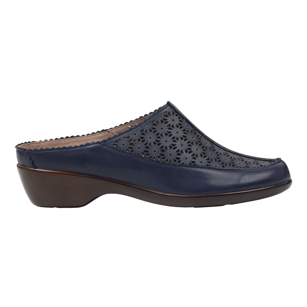 Easy Spirit Dusk Mule Clogs Navy Leather