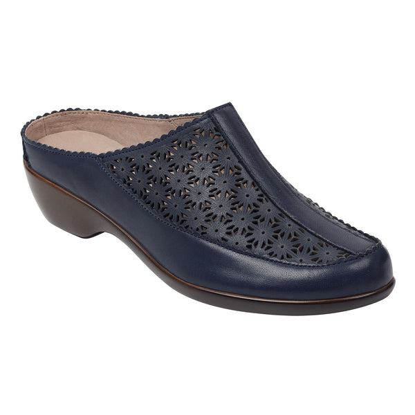 easy spirit Dusk Mule Clogs Navy Leather