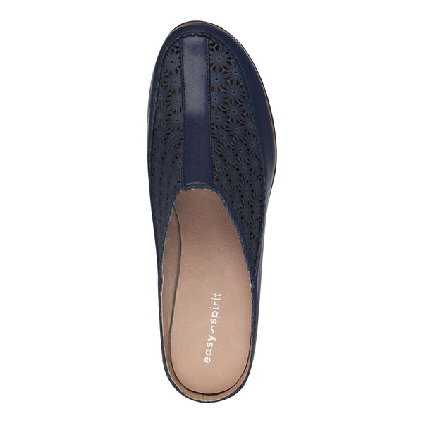 Easy Spirit Dusk Mule Clogs Navy Leather