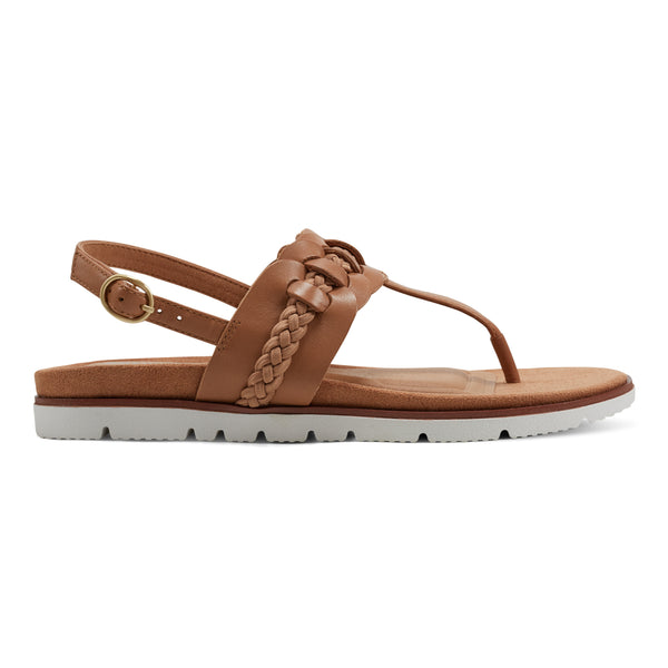 Easy Spirit Elaine Flat Sandals Almond Brown