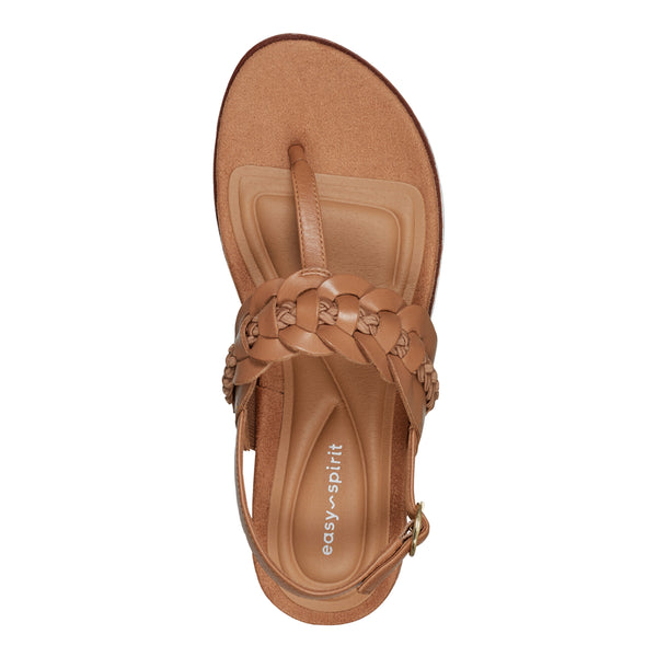 Easy Spirit Elaine Flat Sandals Almond Brown