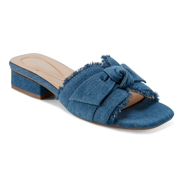 easy spirit Girly Bow Slide Sandals Denim