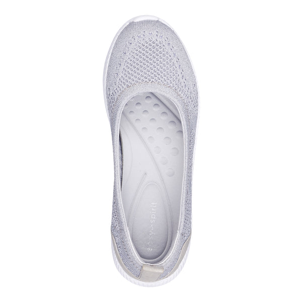 Easy Spirit Glitz Walking Shoes Silver Knit