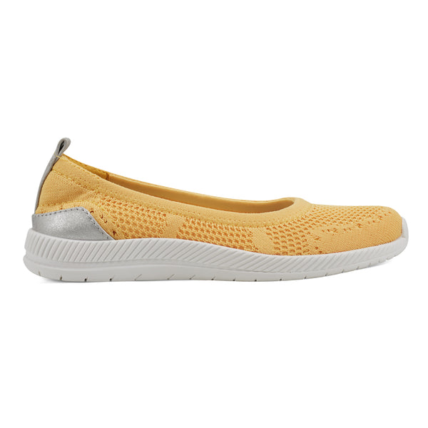 Easy Spirit Glitz Walking Shoes Yellow Knit