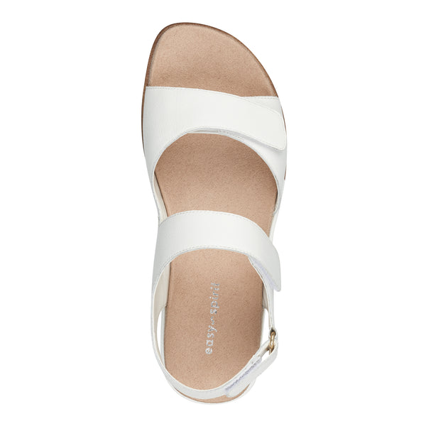 Easy Spirit Hartwell Flat Sandals White Leather