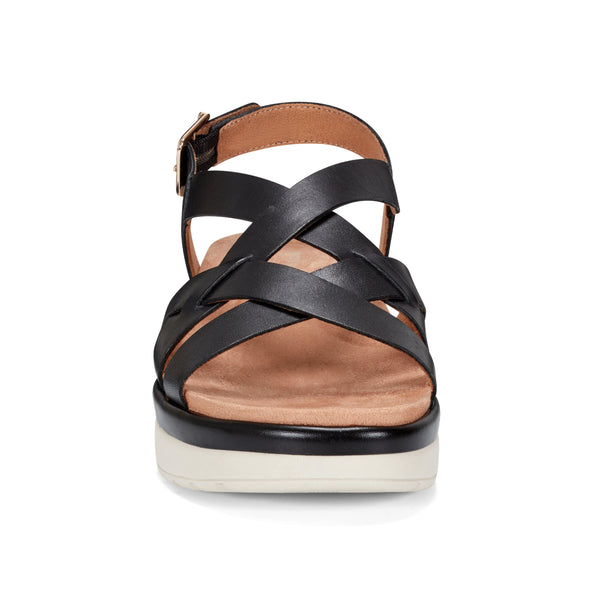 Easy Spirit Indie Strappy Sandals Black Leather