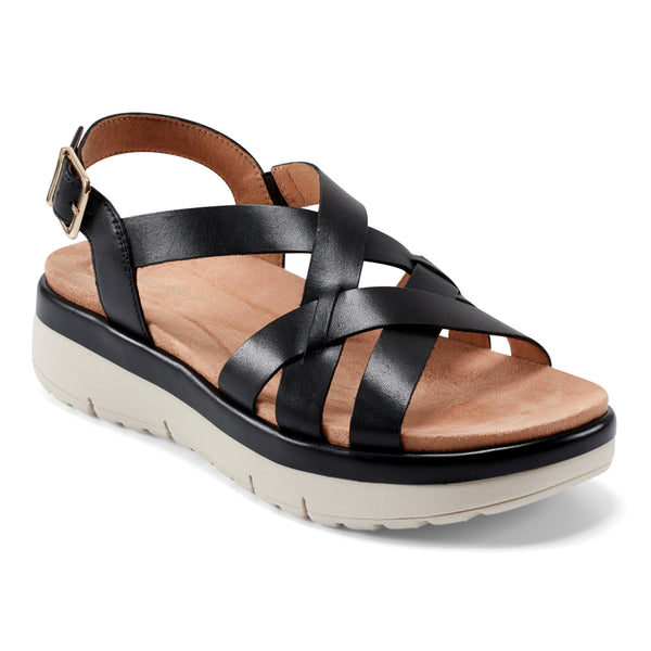 easy spirit Indie Strappy Sandals Black Leather