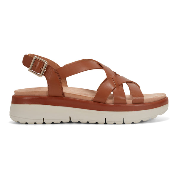 Easy Spirit Indie Strappy Sandals Brown Leather