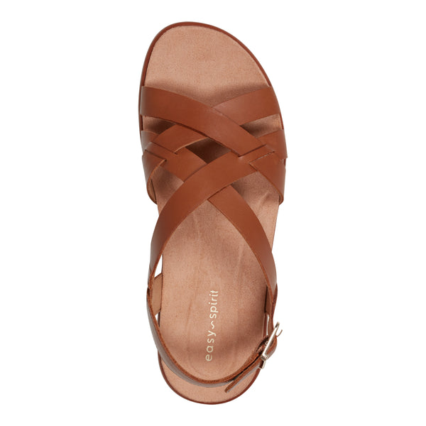 Easy Spirit Indie Strappy Sandals Brown Leather