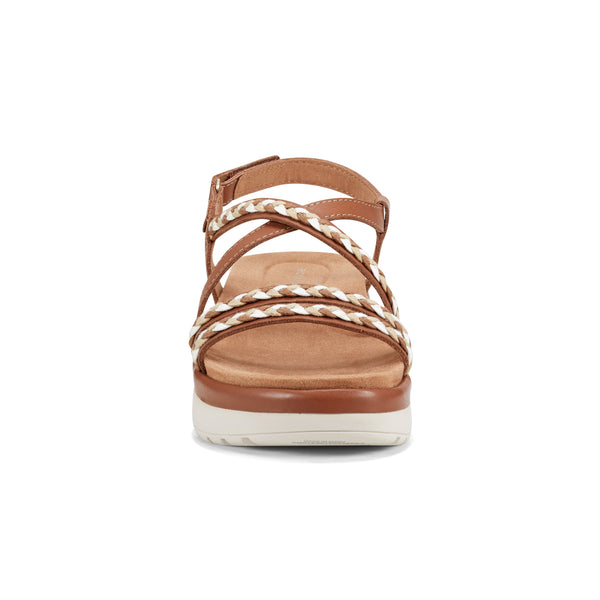 Easy Spirit Ivani Platform Sandals Brown Leather