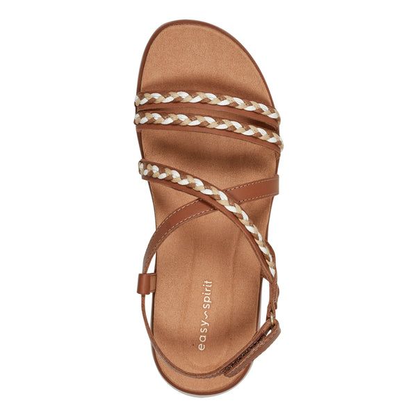 Easy Spirit Ivani Platform Sandals Brown Leather