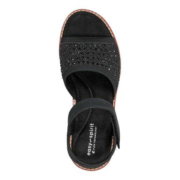 Easy Spirit Jaela Rhinestone Sandals Black