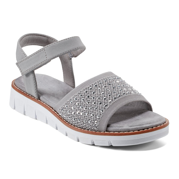 Easy Spirit Jaela Rhinestone Sandals Medium Grey