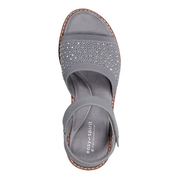 Easy Spirit Jaela Rhinestone Sandals Medium Grey