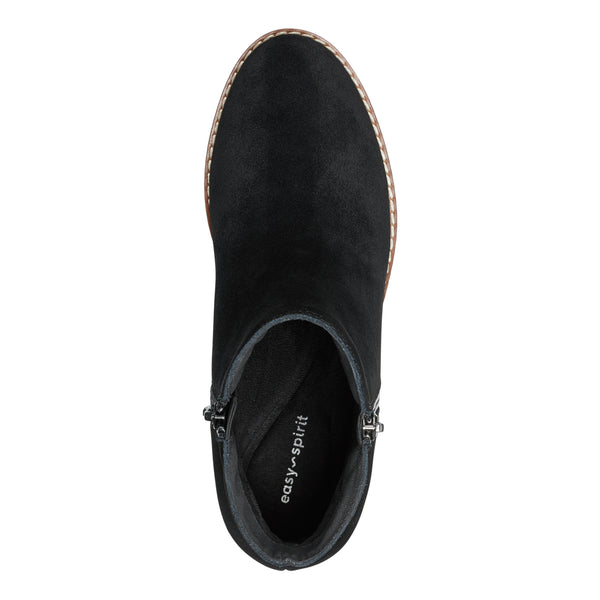 Easy Spirit Jayda Casual Wedge Booties Black Suede
