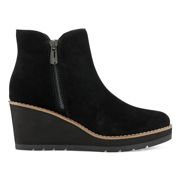 Easy Spirit Jayda Casual Wedge Booties Black Suede