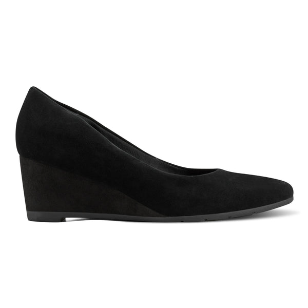 Easy Spirit Jinger Dress Wedges Black Suede