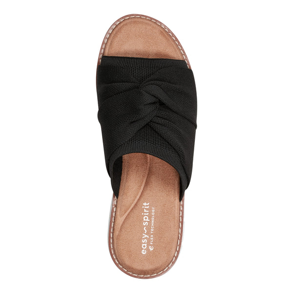 Easy Spirit Josy Knotted Slide Sandals Black
