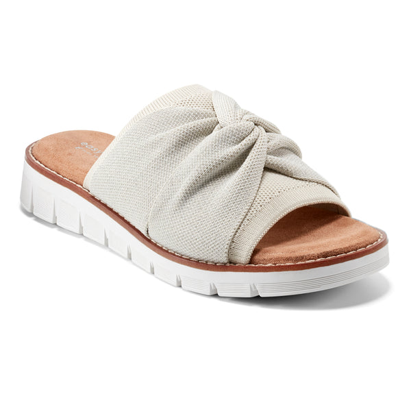 easy spirit Josy Knotted Slide Sandals Ivory
