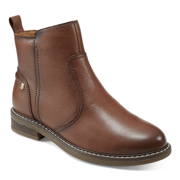 Easy Spirit Juna Casual Booties Brown Leather