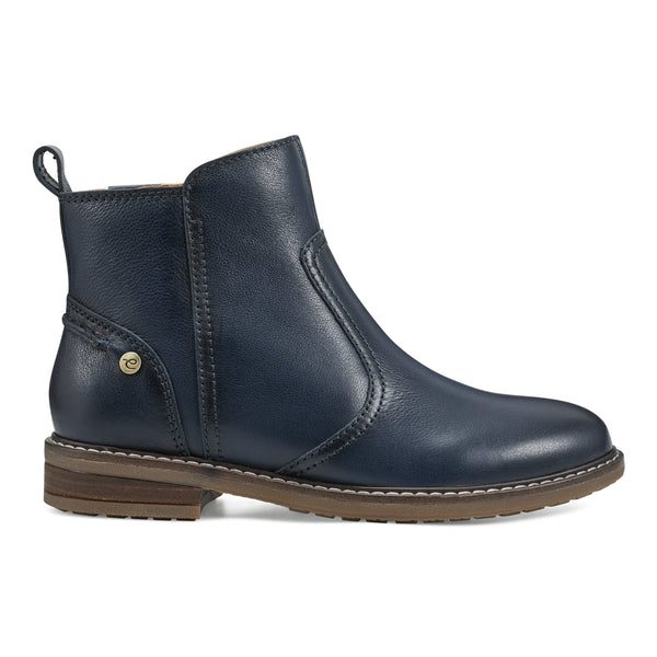 Easy Spirit Juna Casual Booties Navy Leather