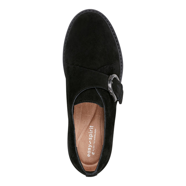 Easy Spirit Kasen Lug Sole Loafers Black Suede