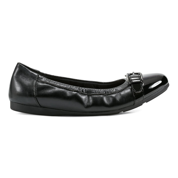 Easy Spirit Kenna Ballet Flats Black Leather