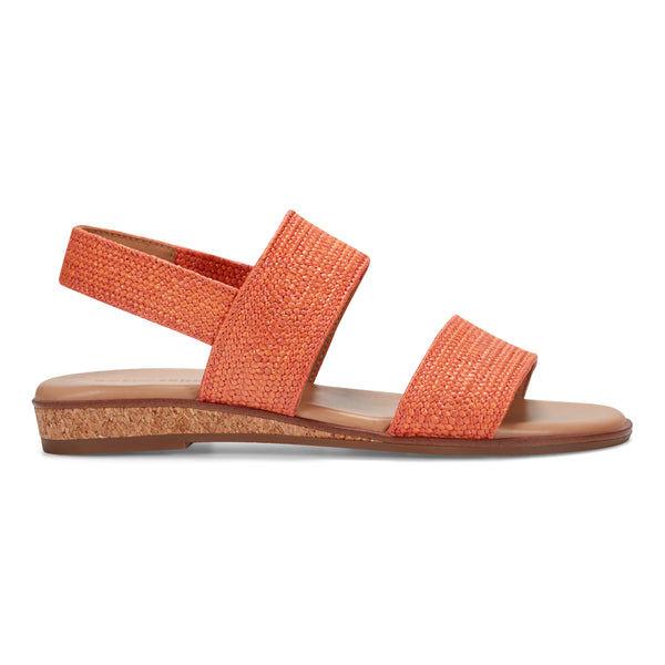Easy Spirit Lana Flat Sandals Orange Raffia