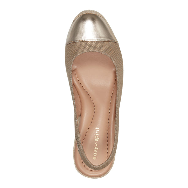 Easy Spirit Margie Platform Wedge Slingbacks Gold