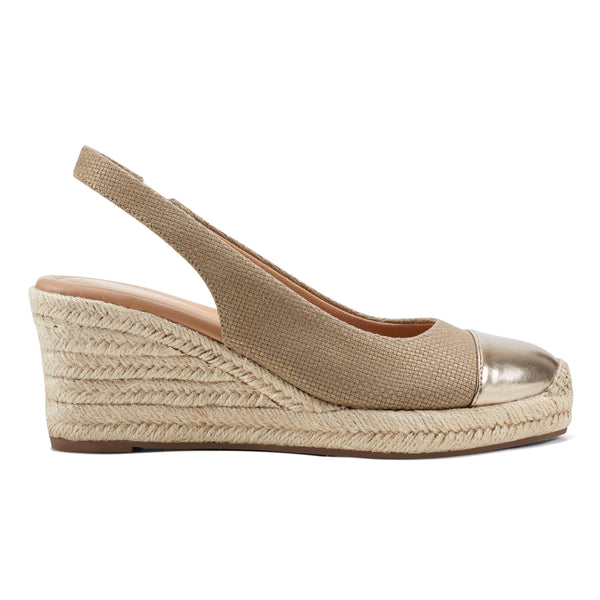Easy Spirit Margie Platform Wedge Slingbacks Gold
