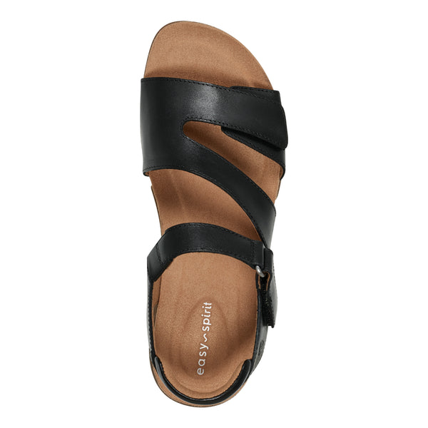 Easy Spirit Mavey Casual Sandals Black Leather