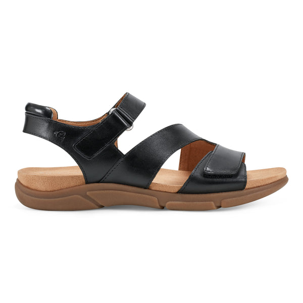 Easy Spirit Mavey Casual Sandals Black Leather