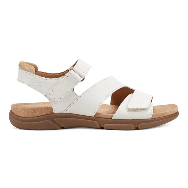 Easy Spirit Mavey Casual Sandals Ivory Leather